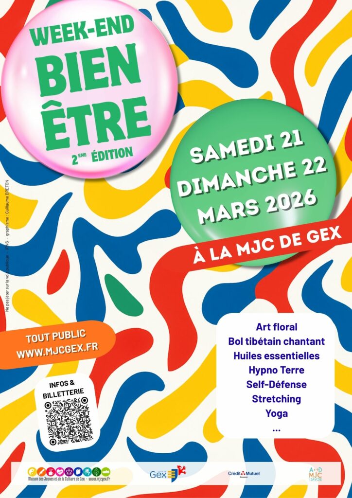 Week-End Bien-être - 21 et 22 mars 2026 - MJC de Gex - affiche