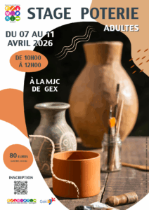 Stage Poterie adultes 07-11 avril - MJC Gex